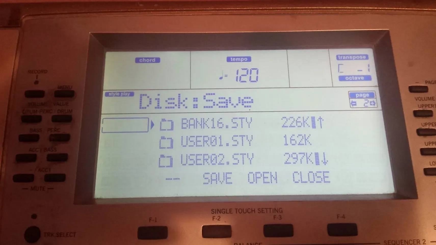 Formatting and saving to floppy disk on the Pa50