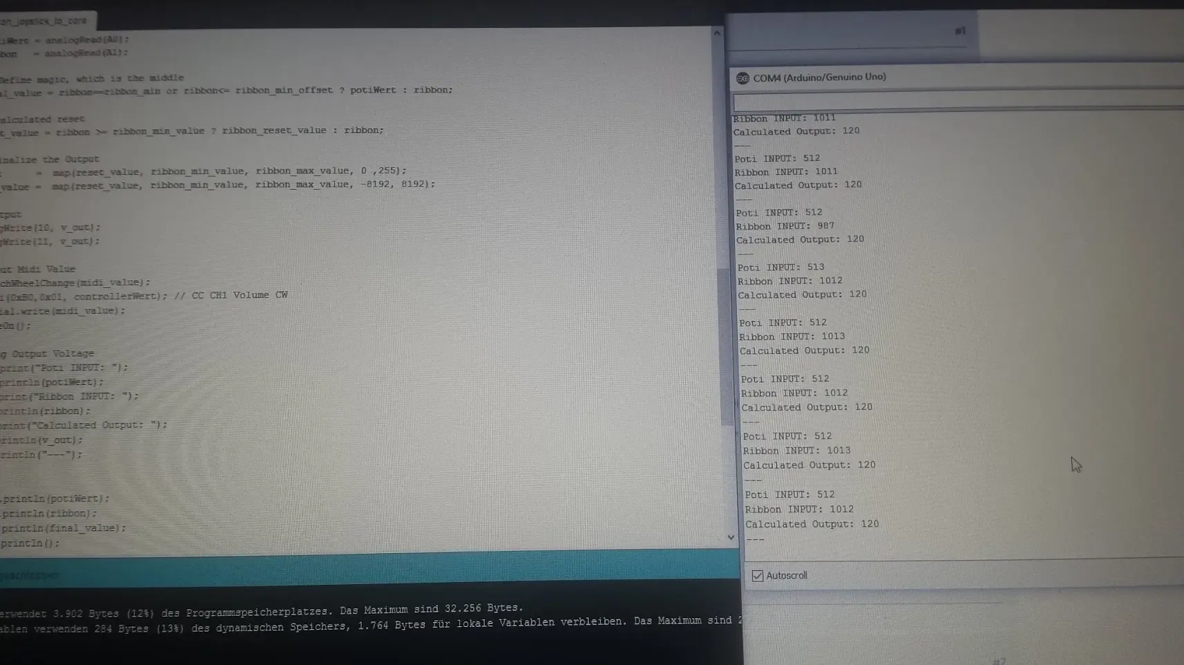 MIDI monitoring and code