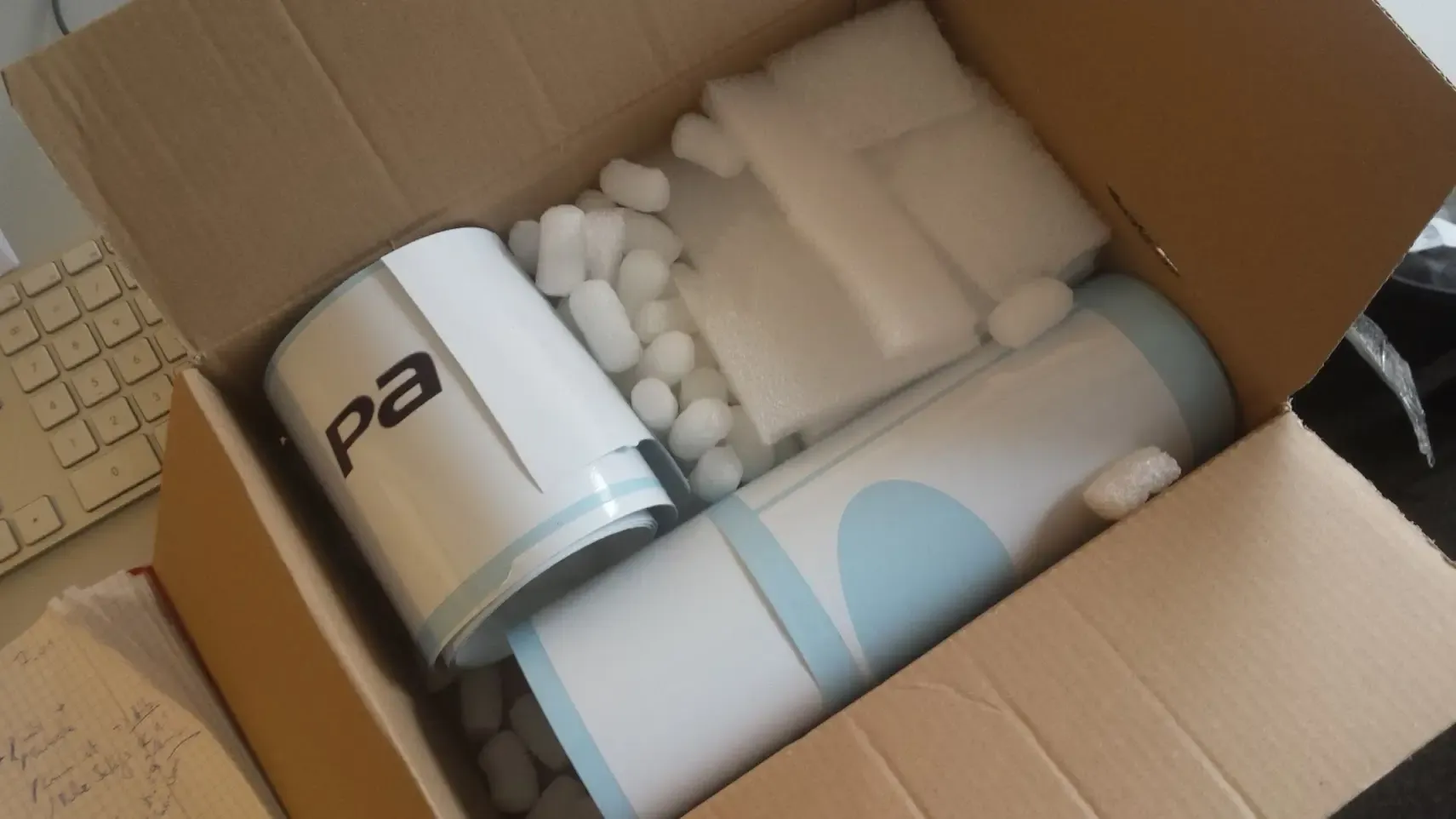 The printed white foil for the Pa800