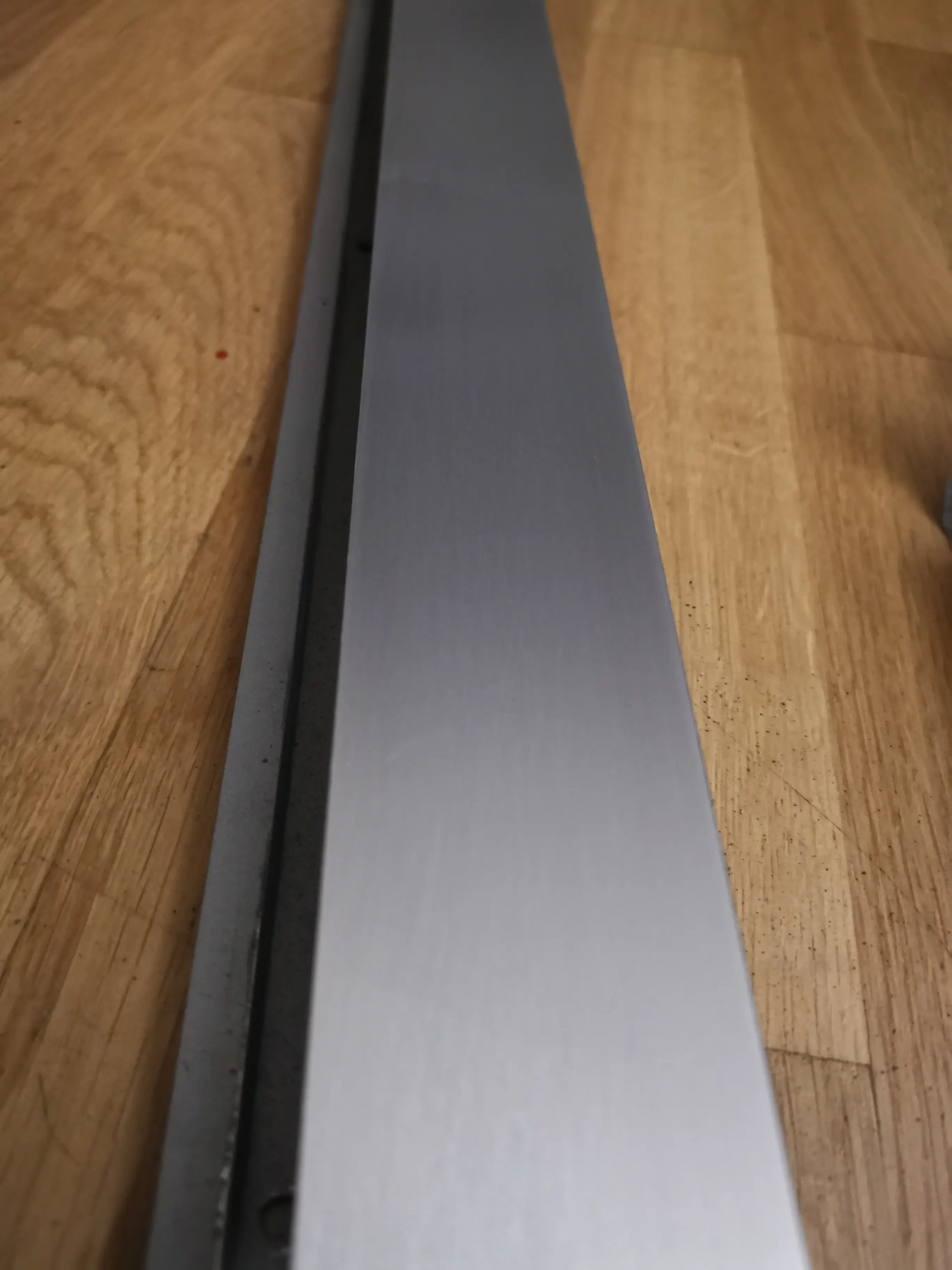 Sanding the aluminium front strip