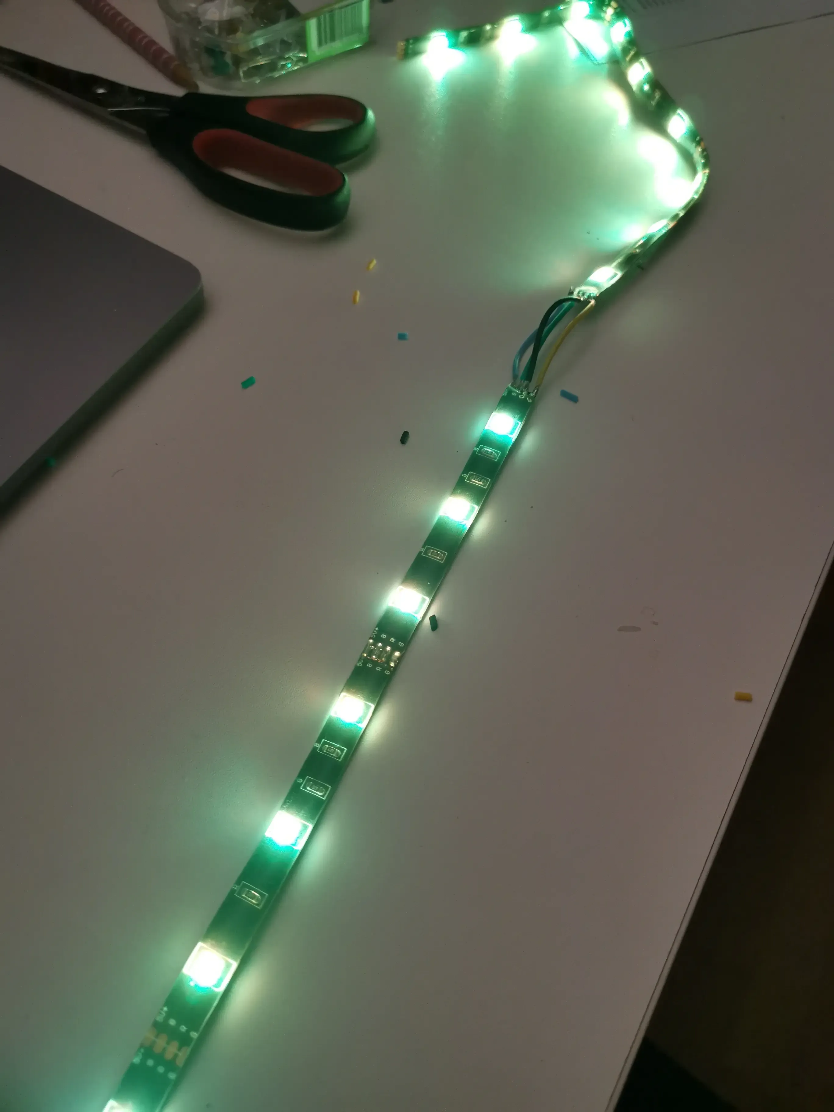 Sanding, filler and LED strip test
