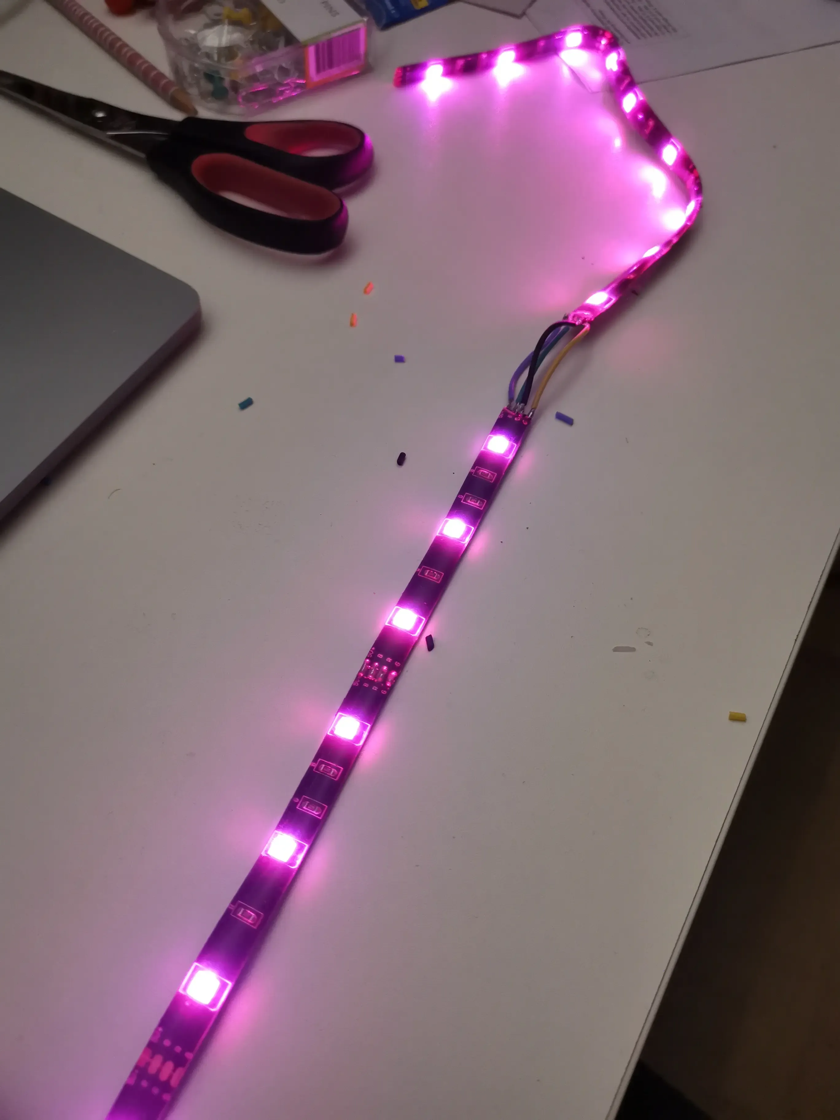 Sanding, filler and LED strip test