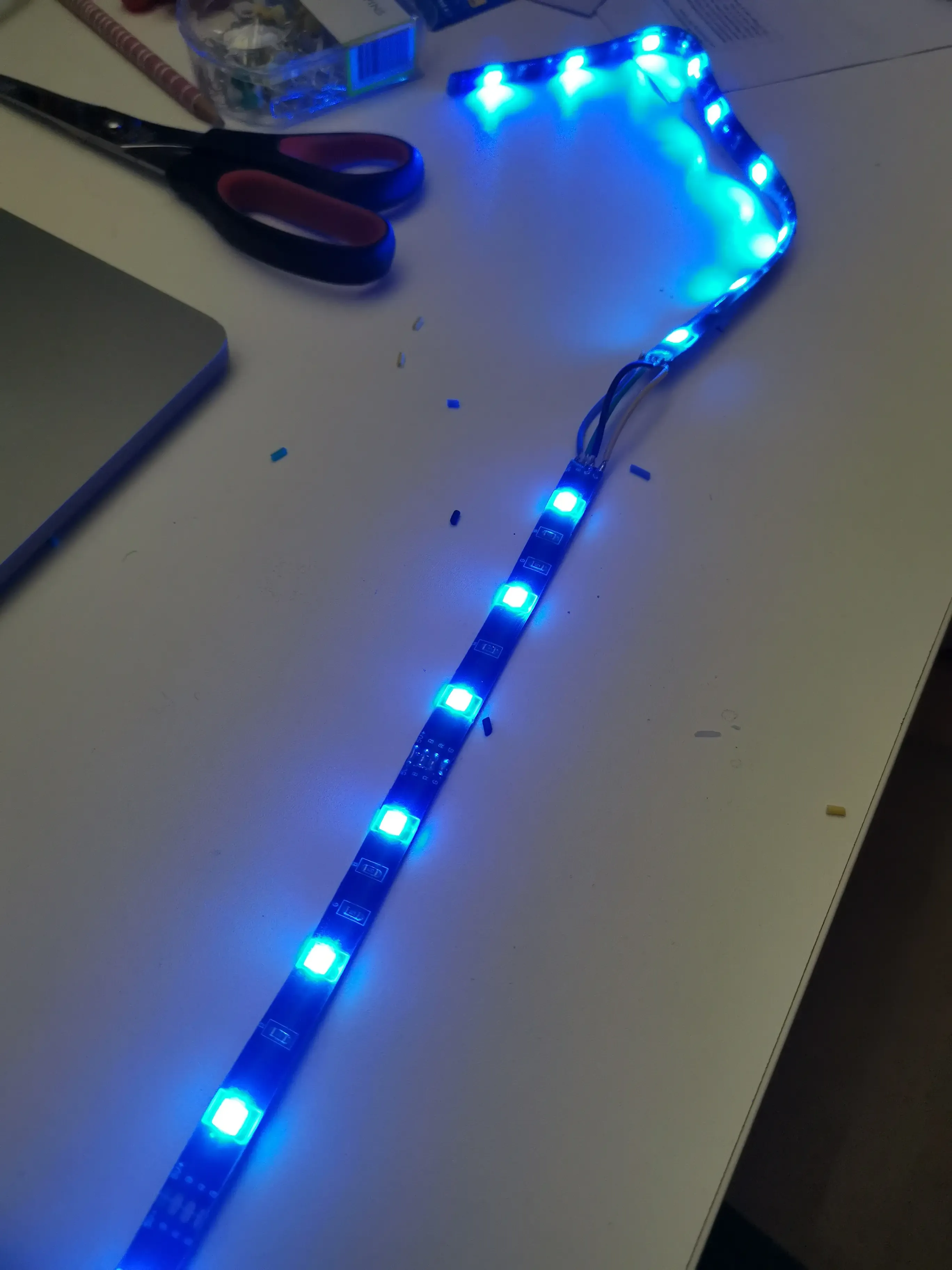 Sanding, filler and LED strip test