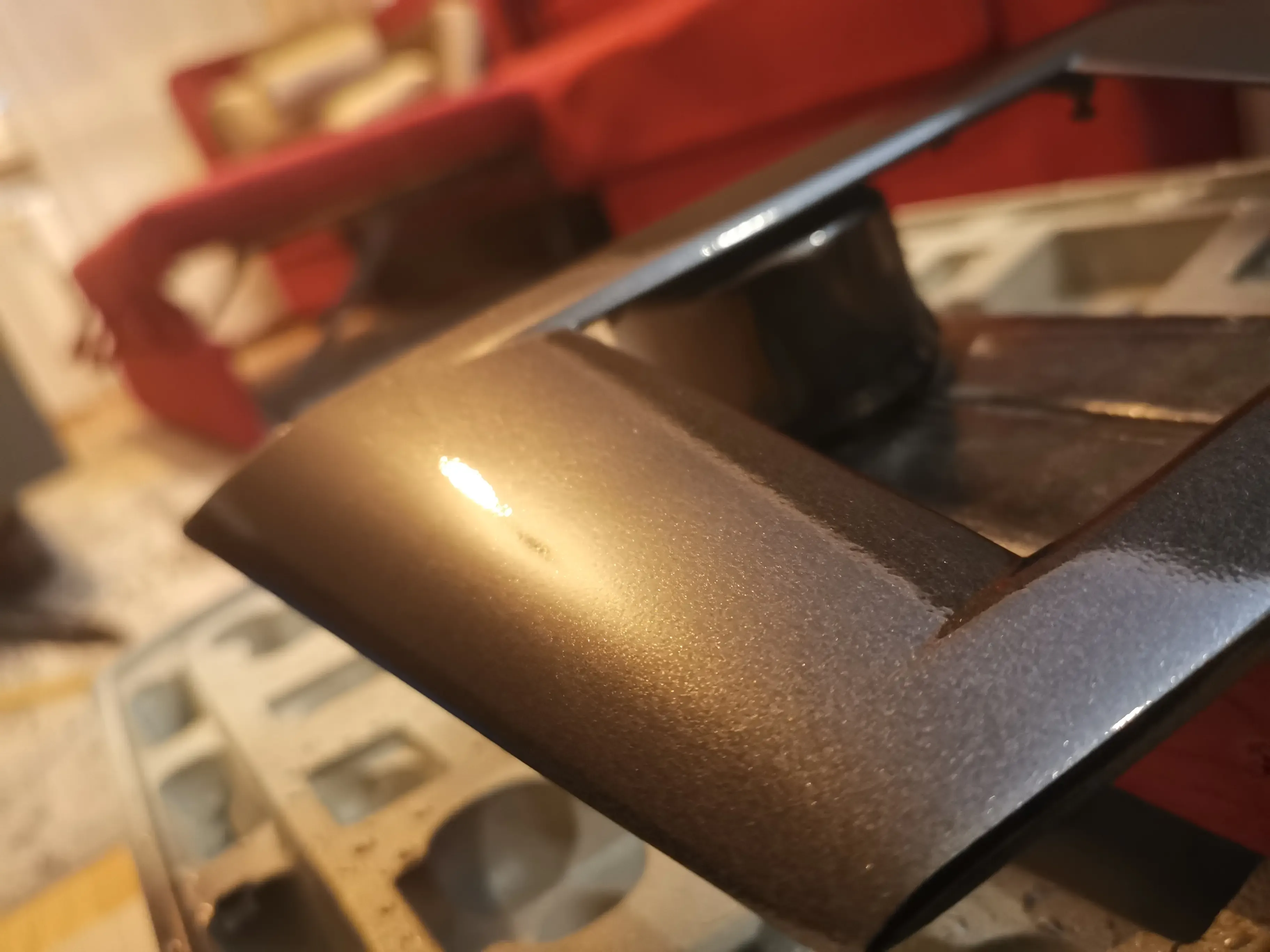 End caps and joystick panel in metallic paint