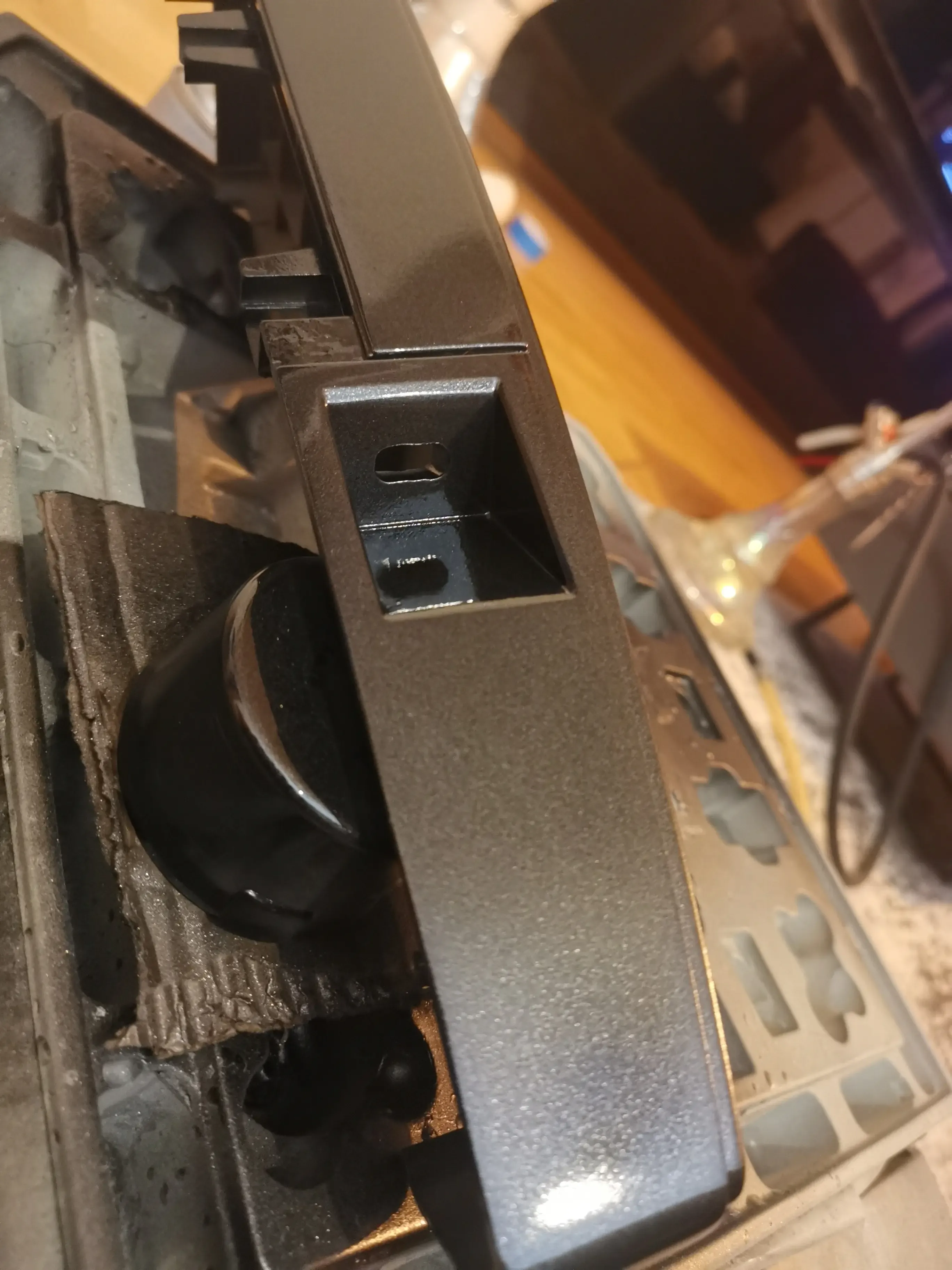 End caps and joystick panel in metallic paint