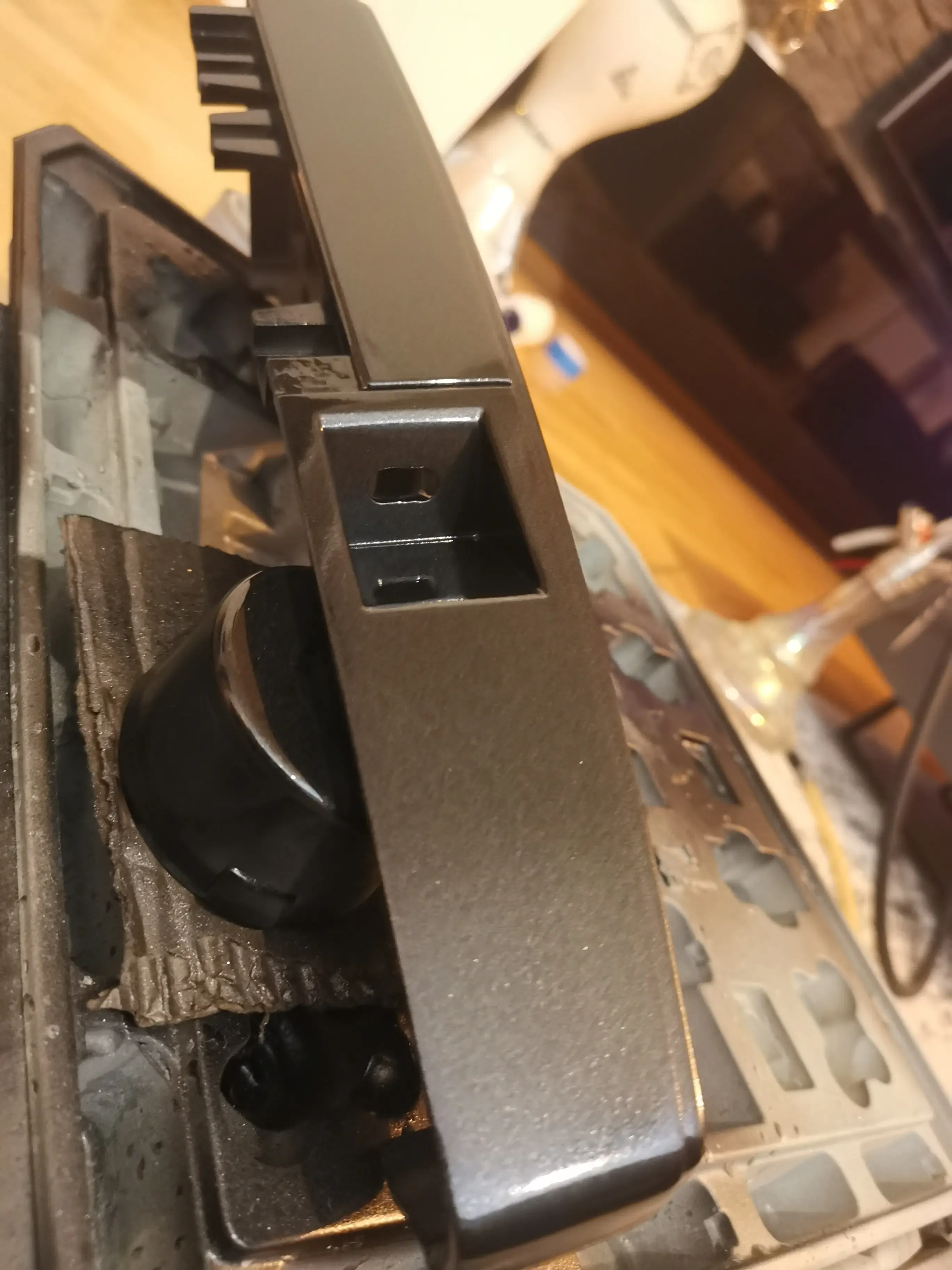 End caps and joystick panel in metallic paint