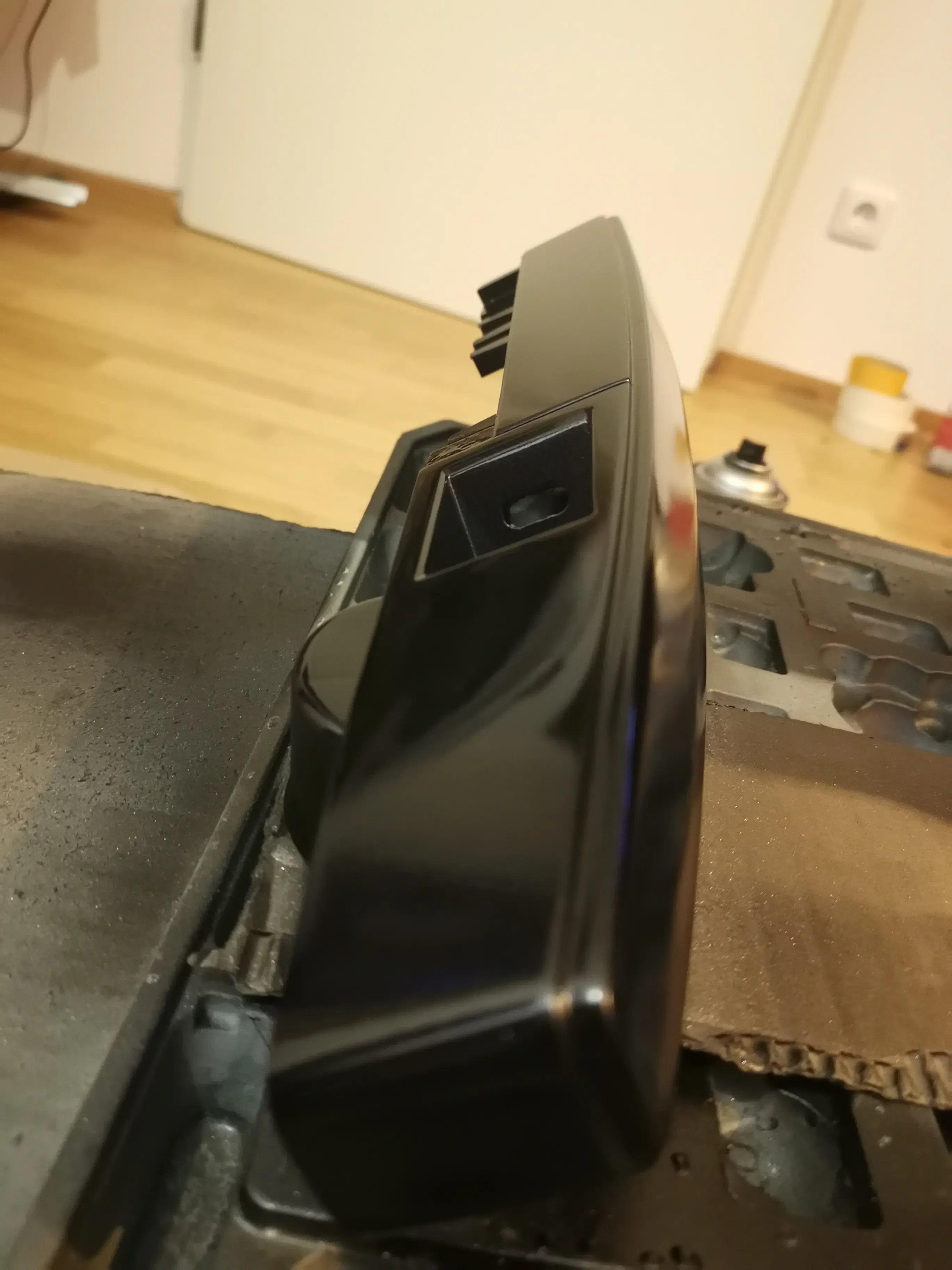 End caps and joystick panel in metallic paint
