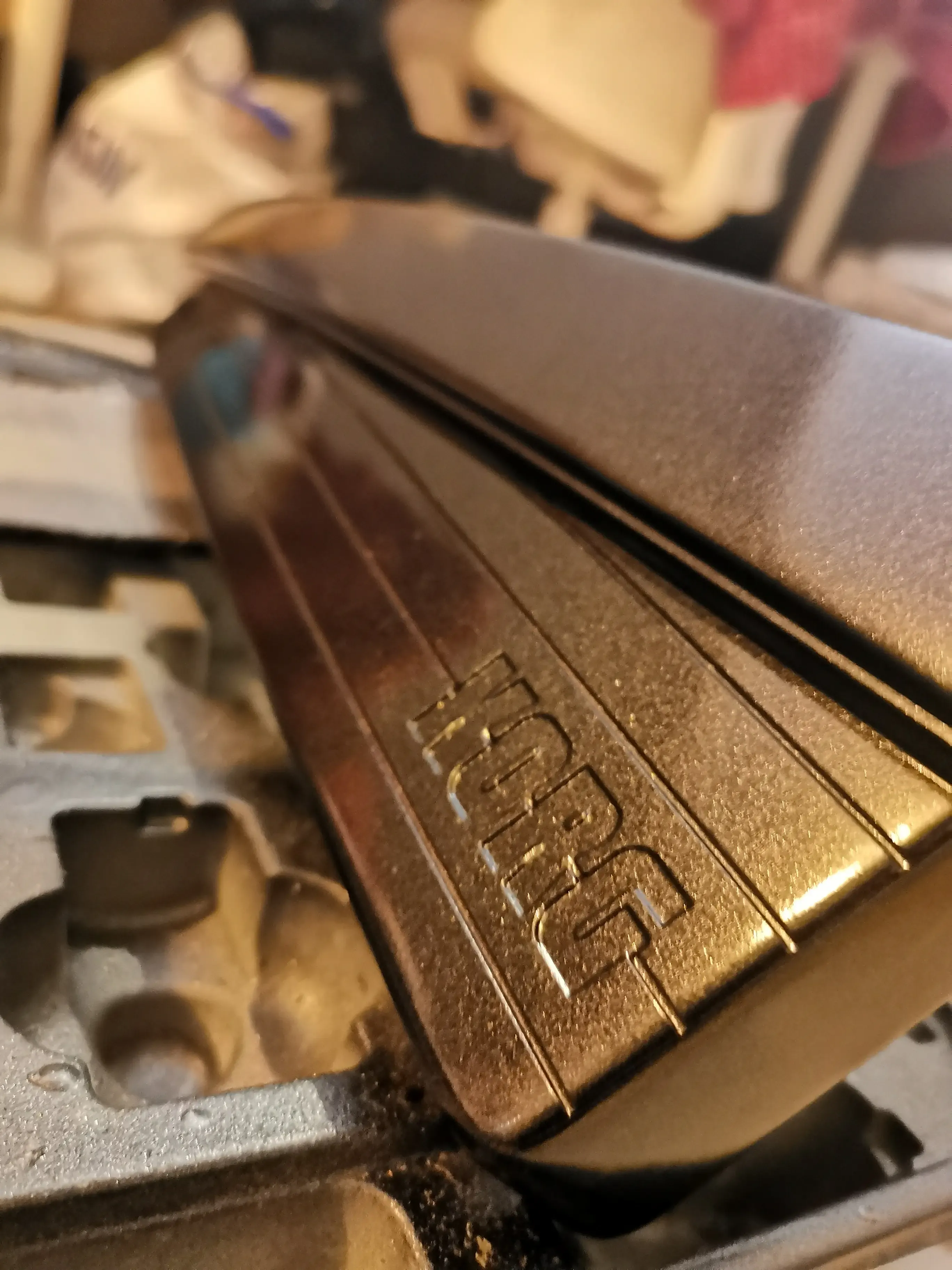 End caps and joystick panel in metallic paint