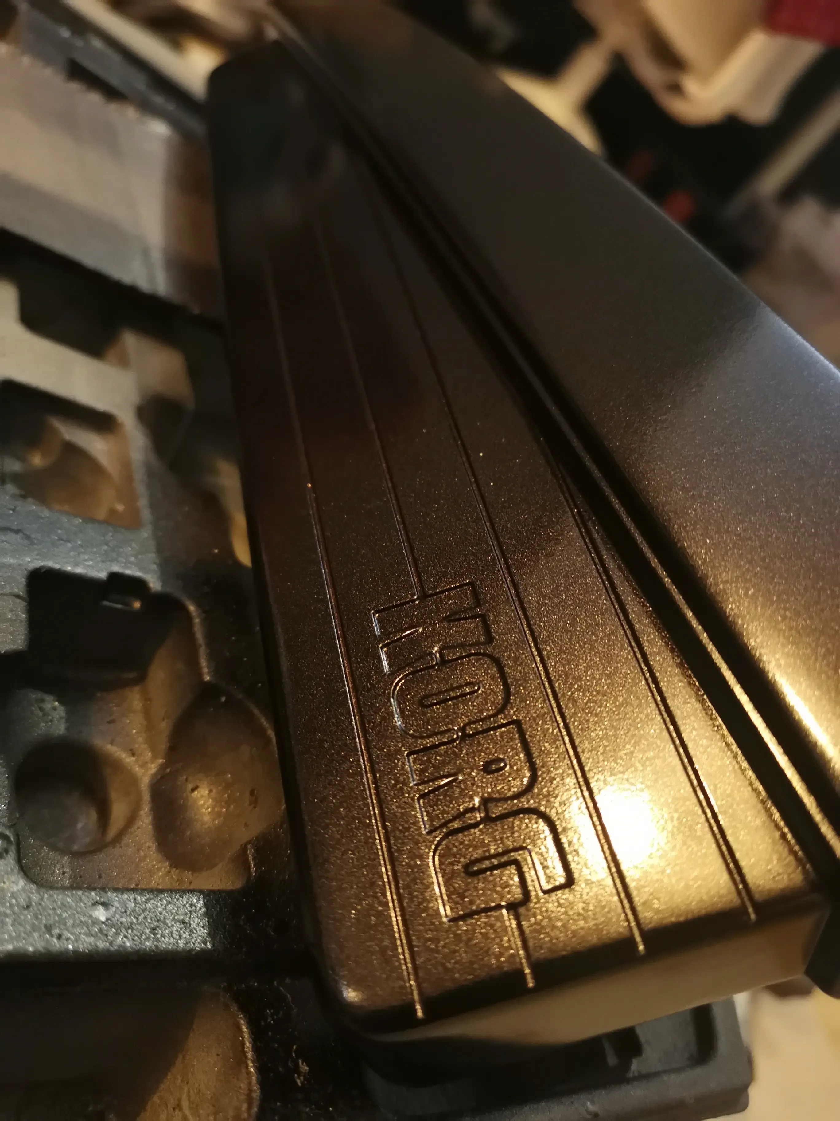End caps and joystick panel in metallic paint