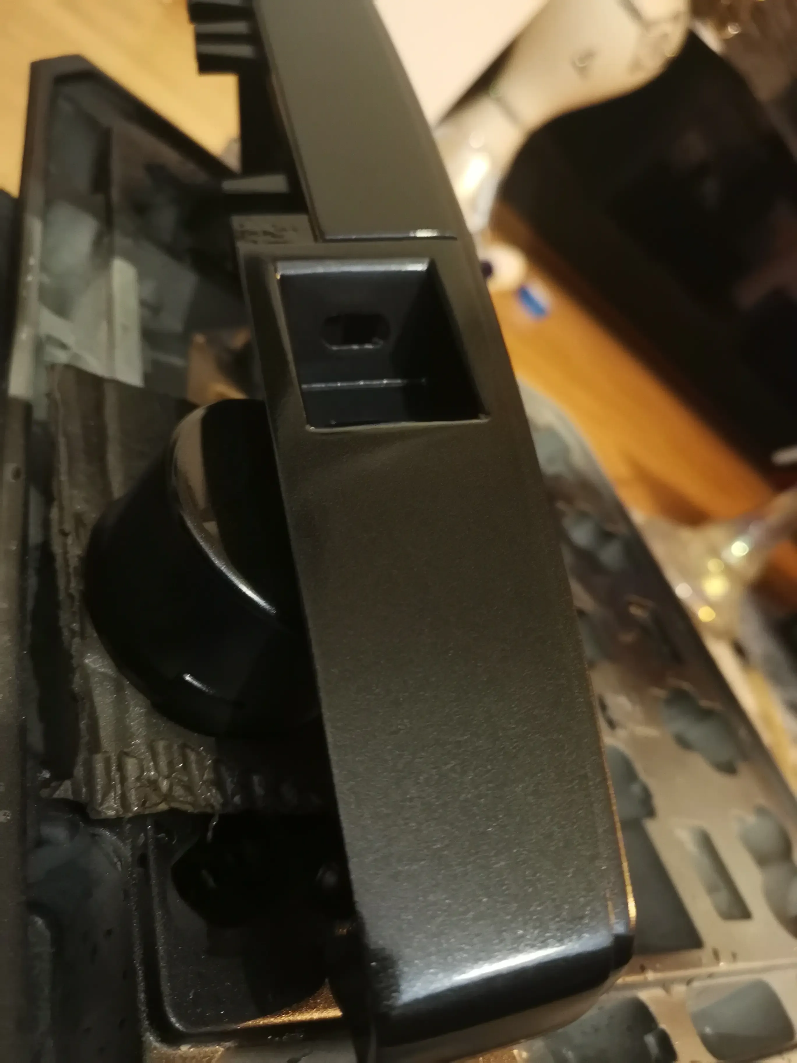 End caps and joystick panel in metallic paint
