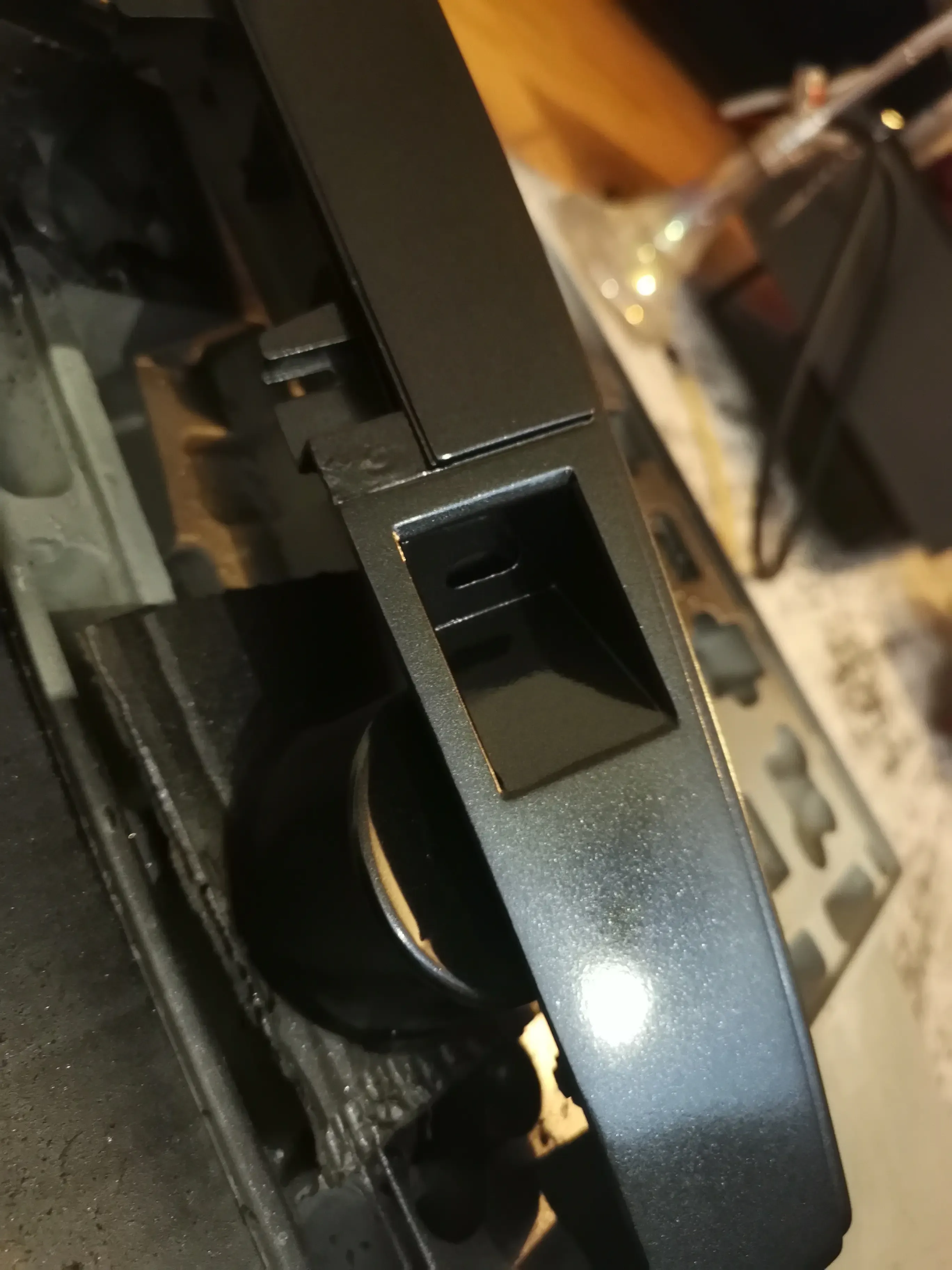 End caps and joystick panel in metallic paint