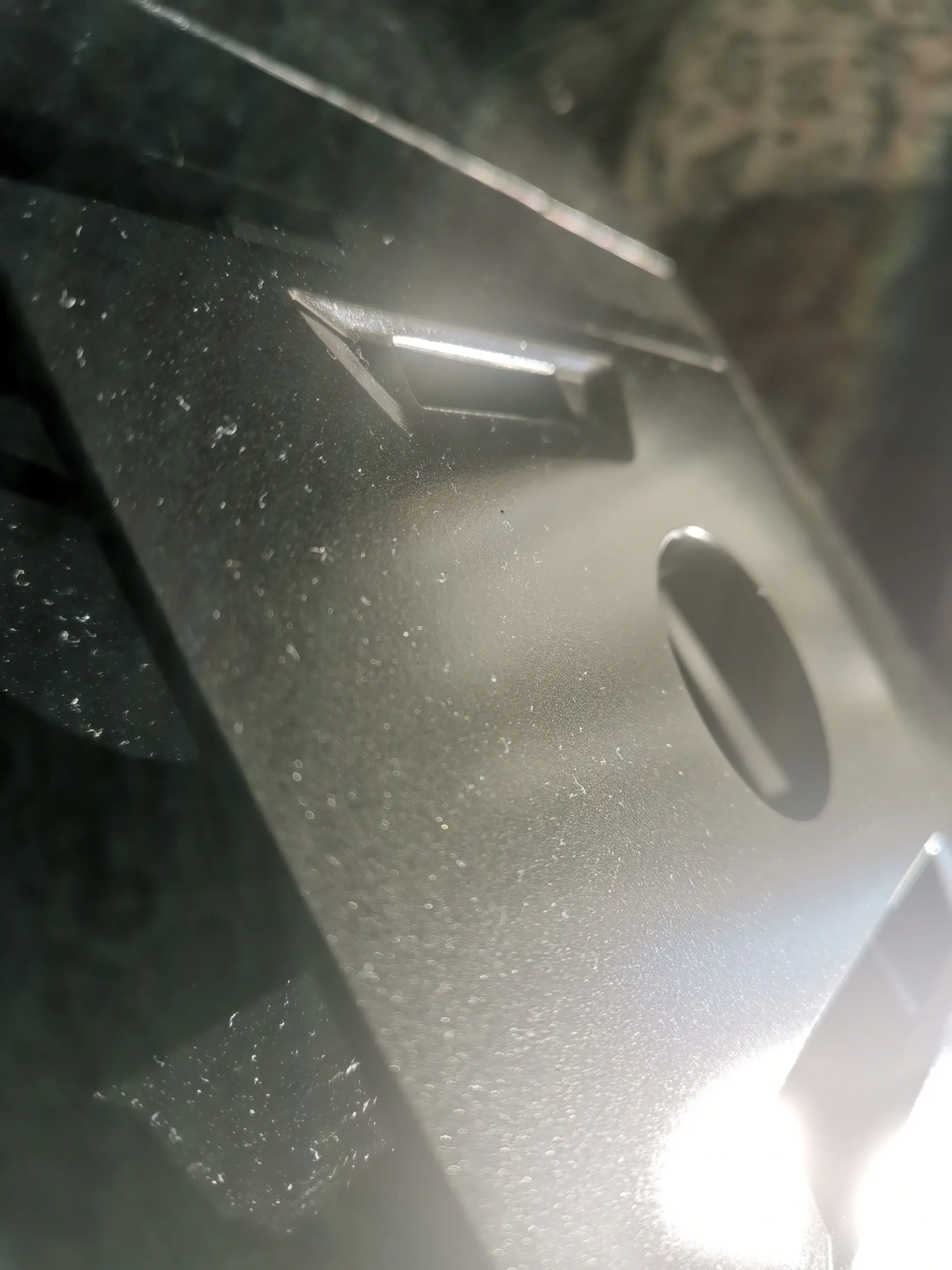 End caps and joystick panel in metallic paint
