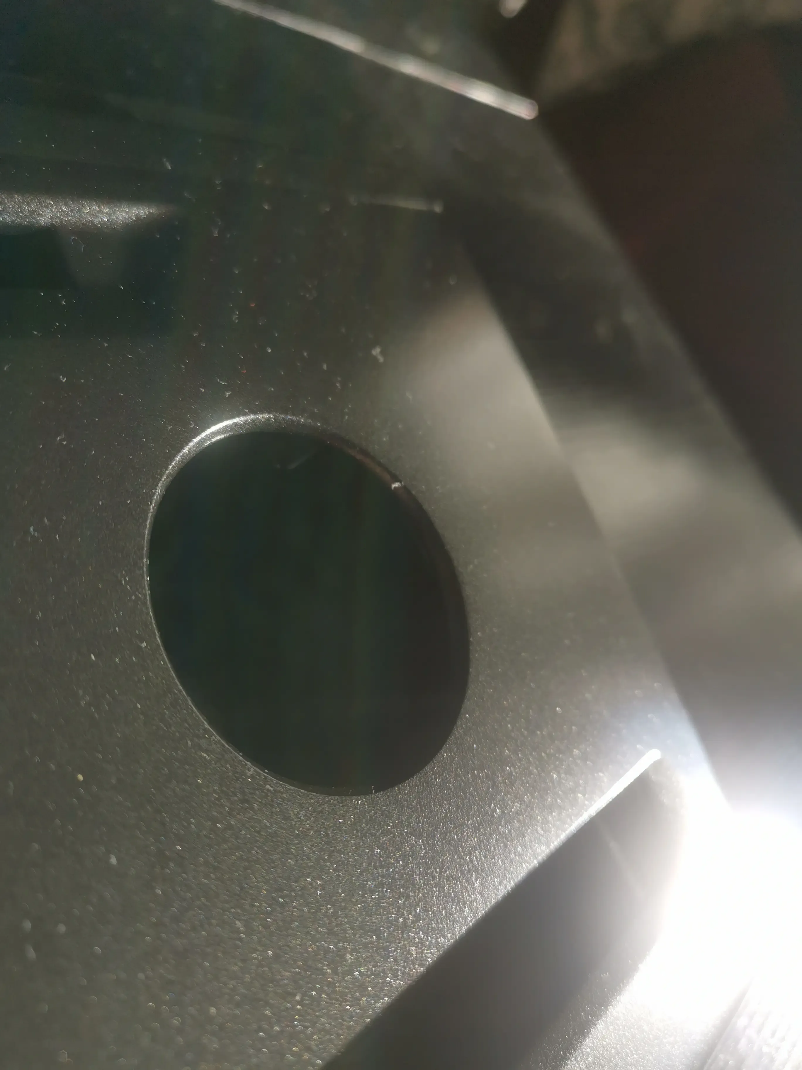 End caps and joystick panel in metallic paint