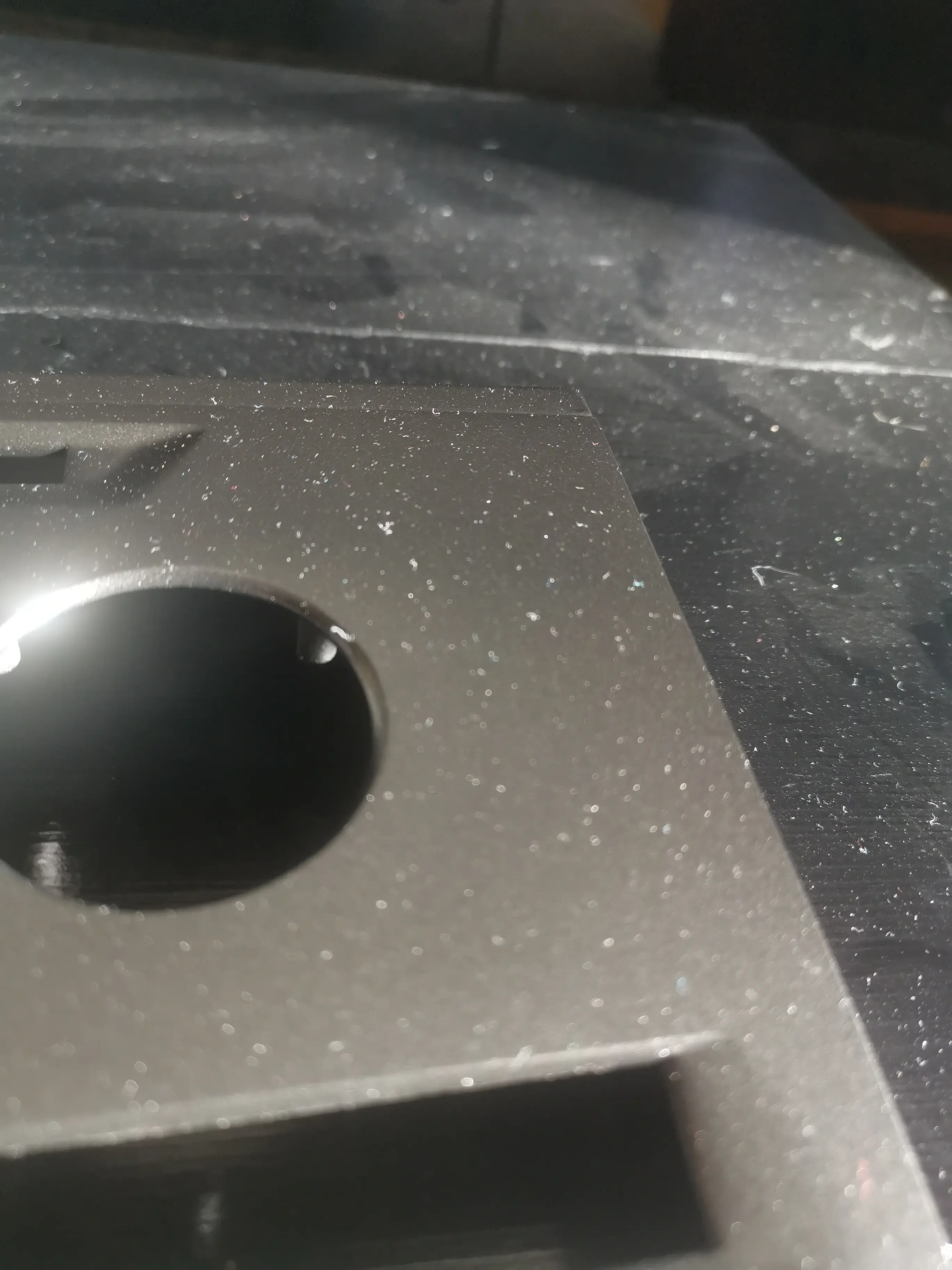End caps and joystick panel in metallic paint