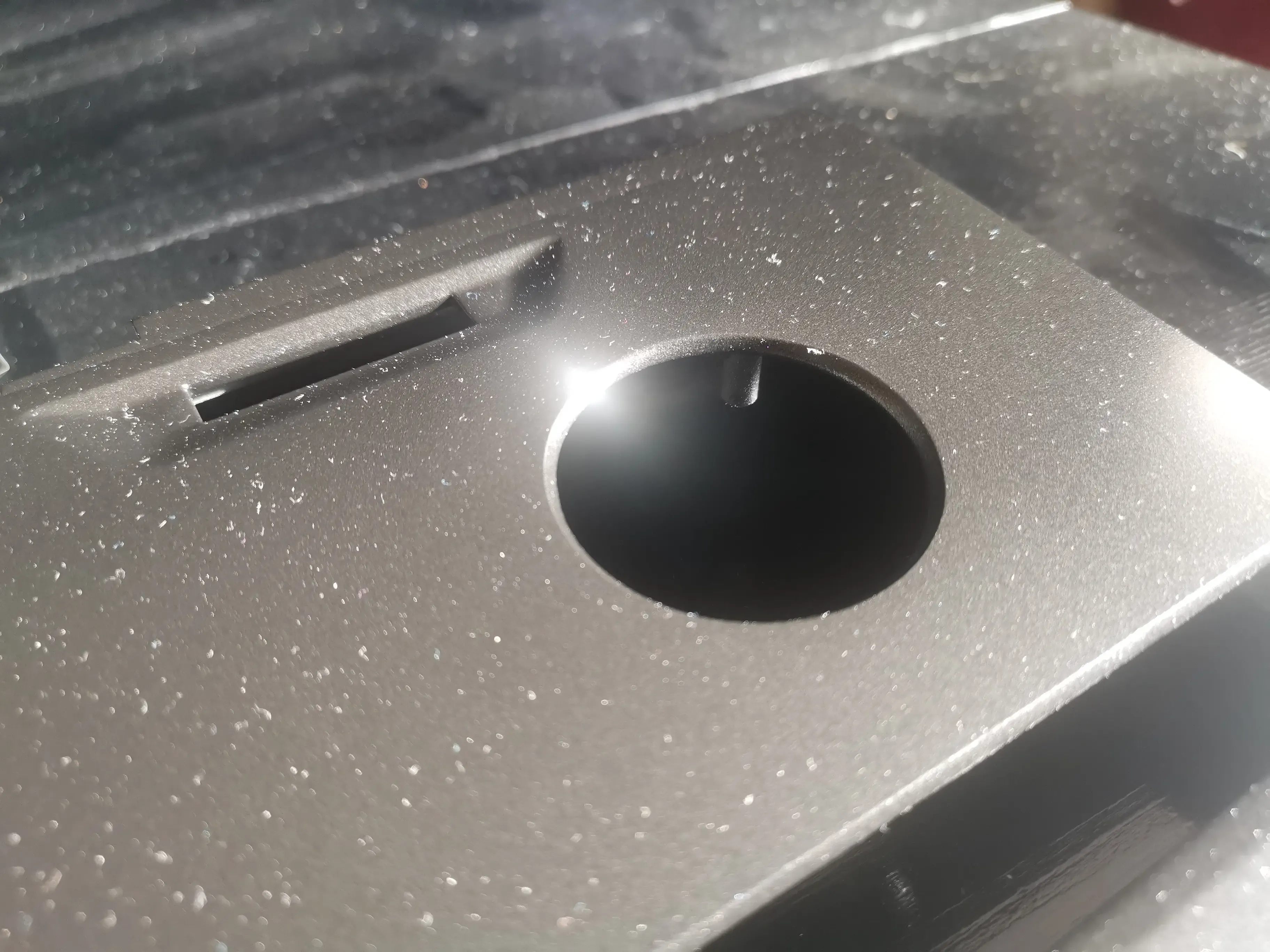 End caps and joystick panel in metallic paint