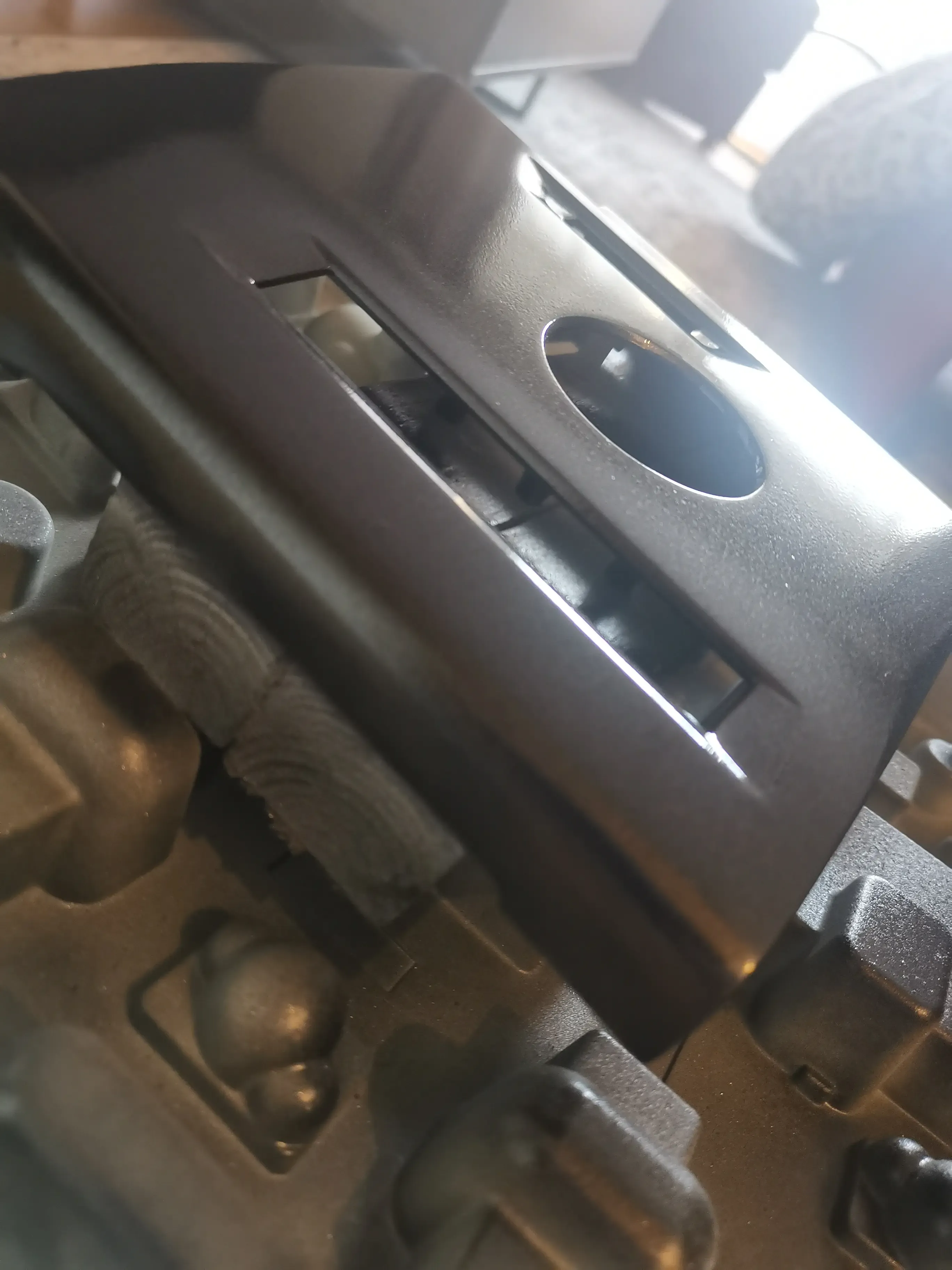 End caps and joystick panel in metallic paint