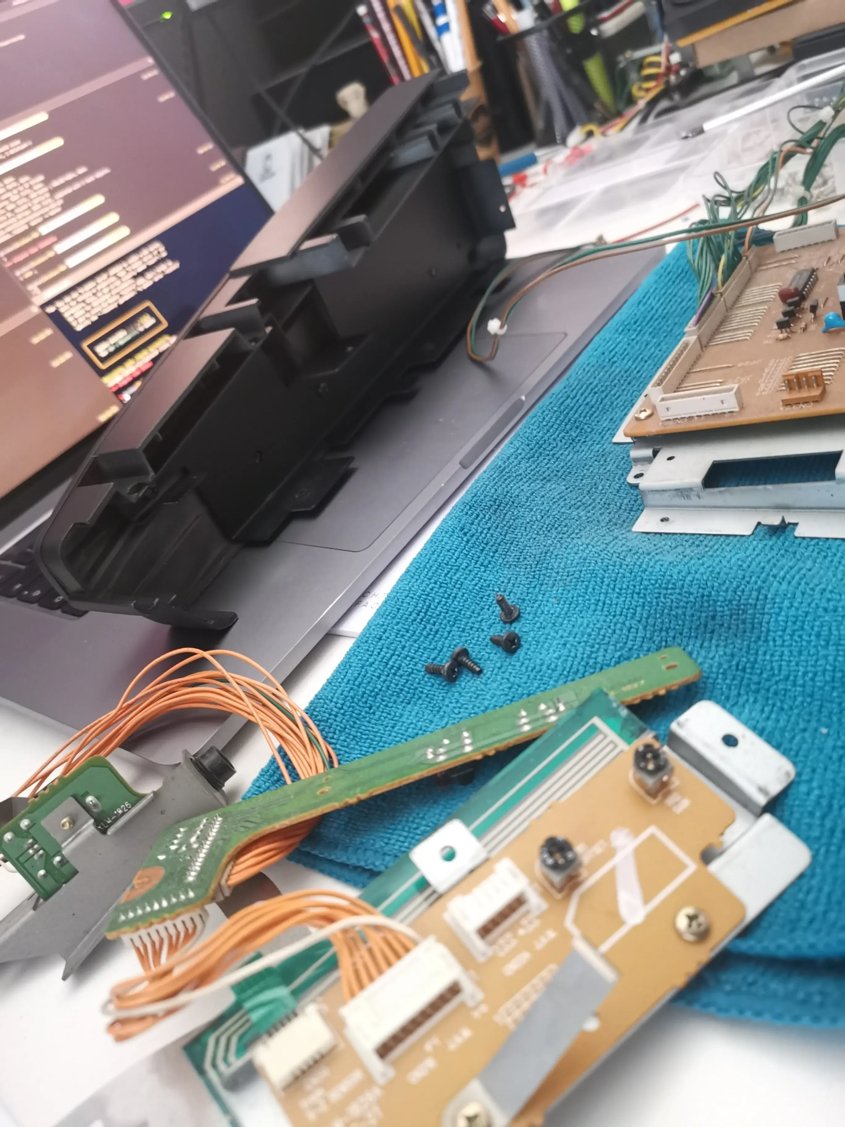 Assembling panels, joystick and display