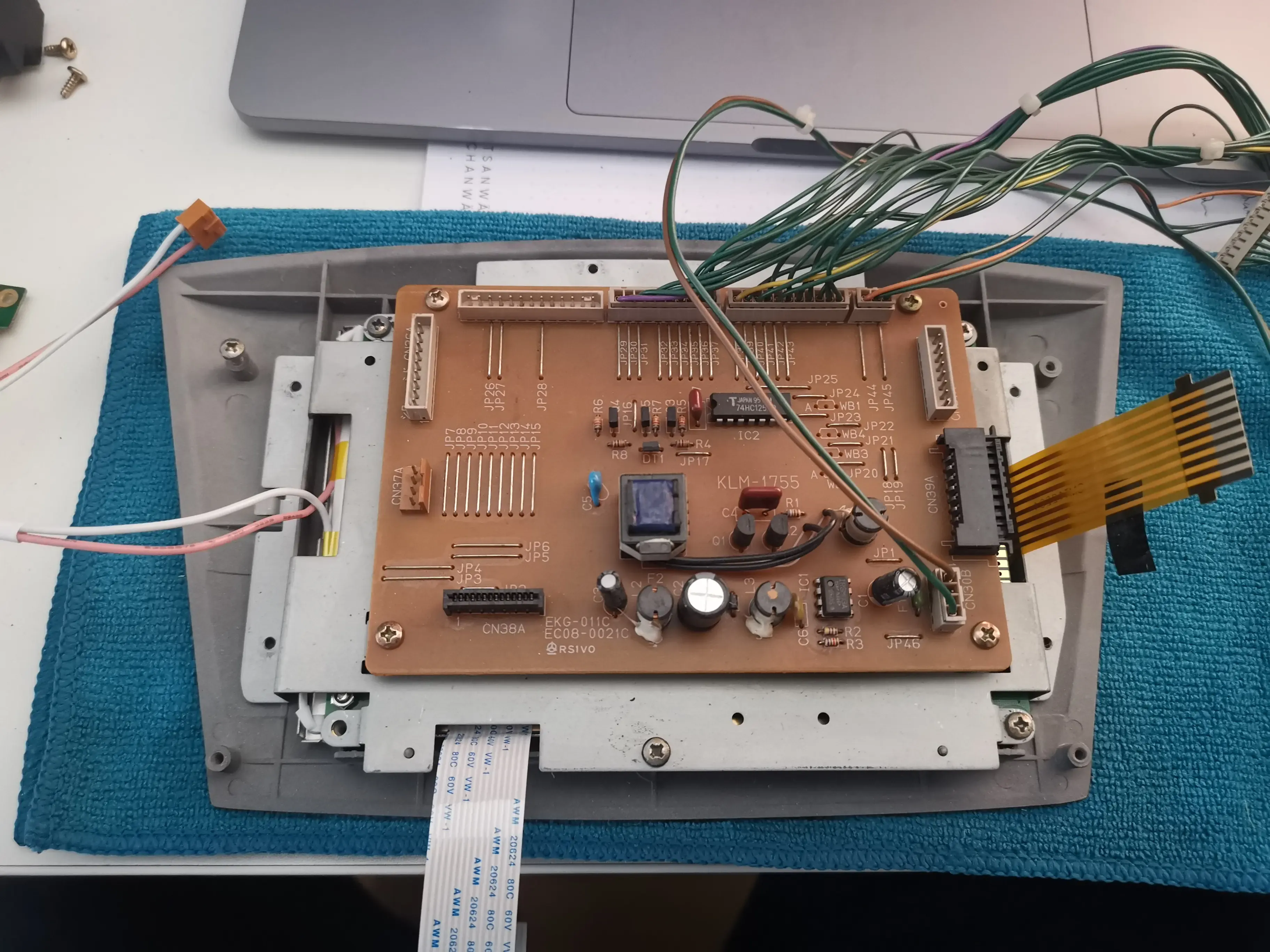 Assembling panels, joystick and display