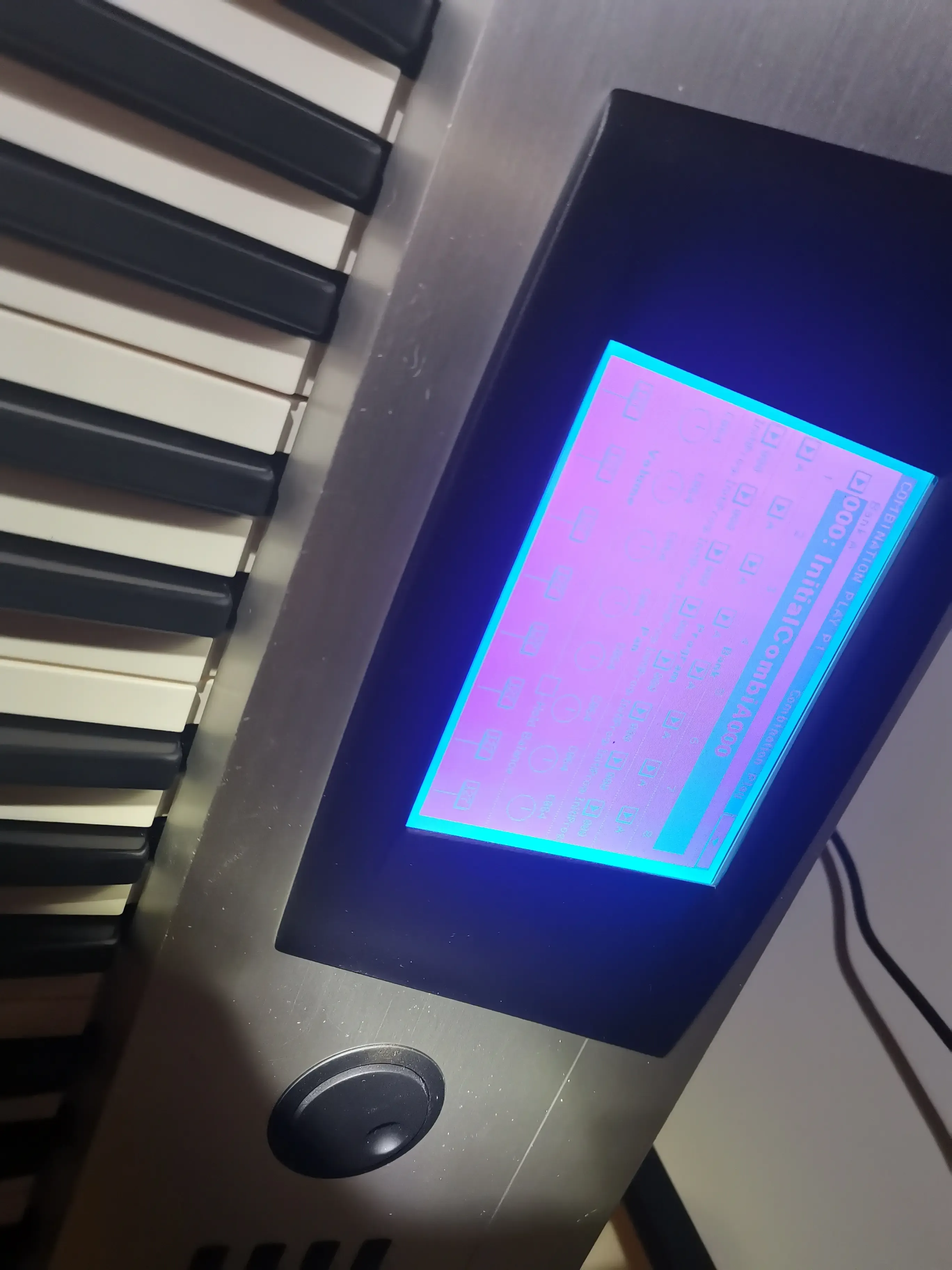 Keys reinstalled and the new display backlight