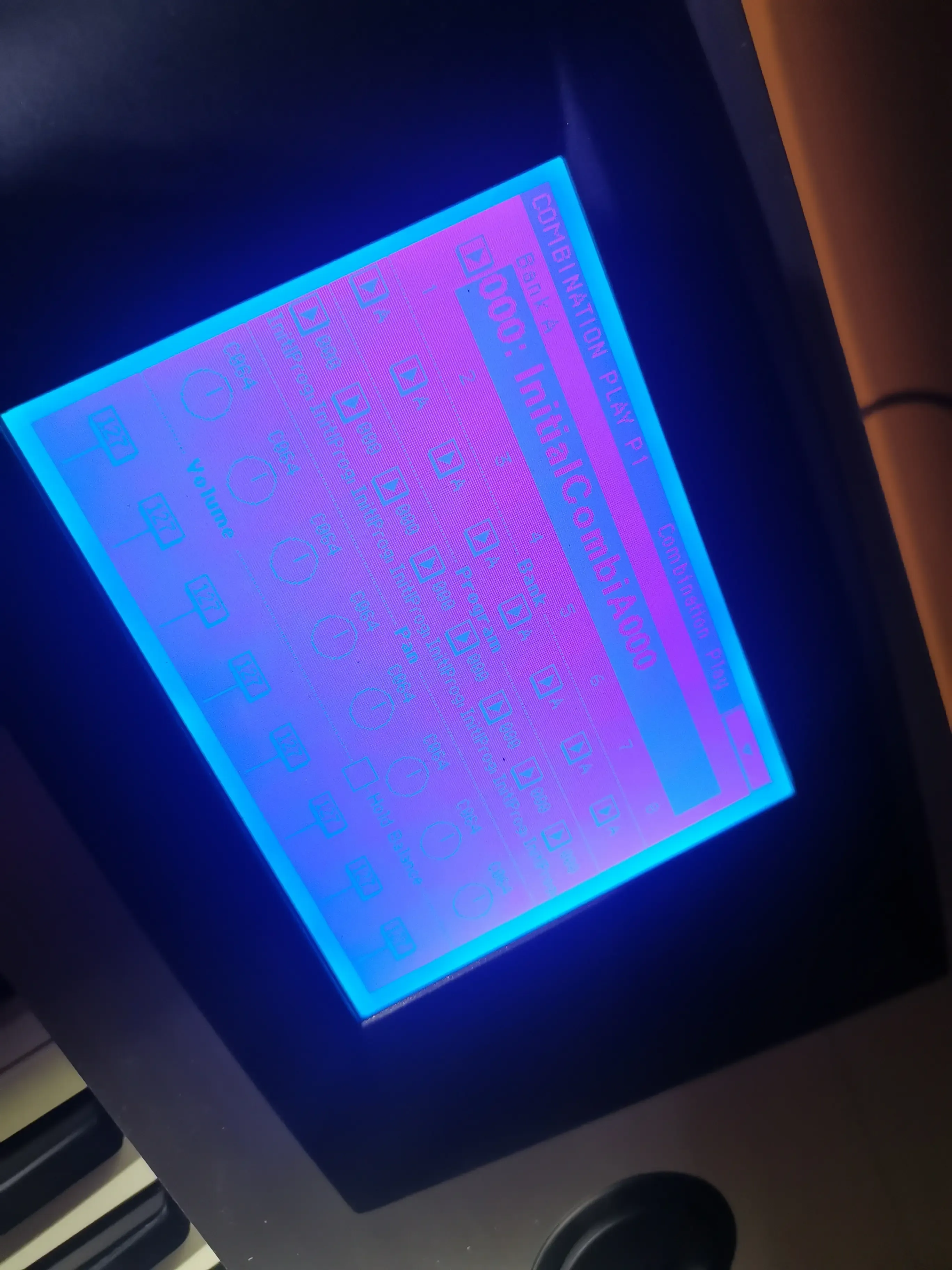 Keys reinstalled and the new display backlight