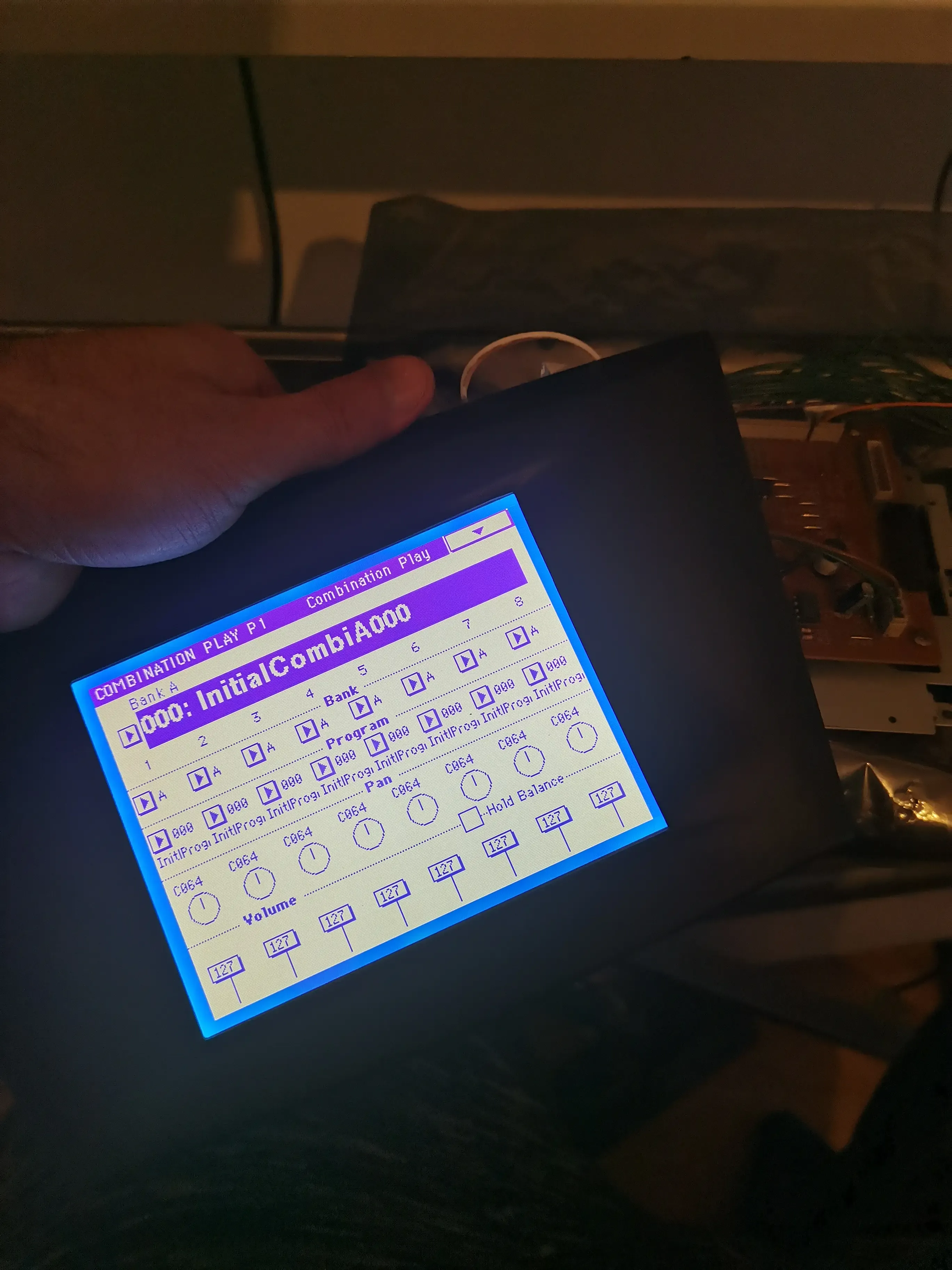 Keys reinstalled and the new display backlight