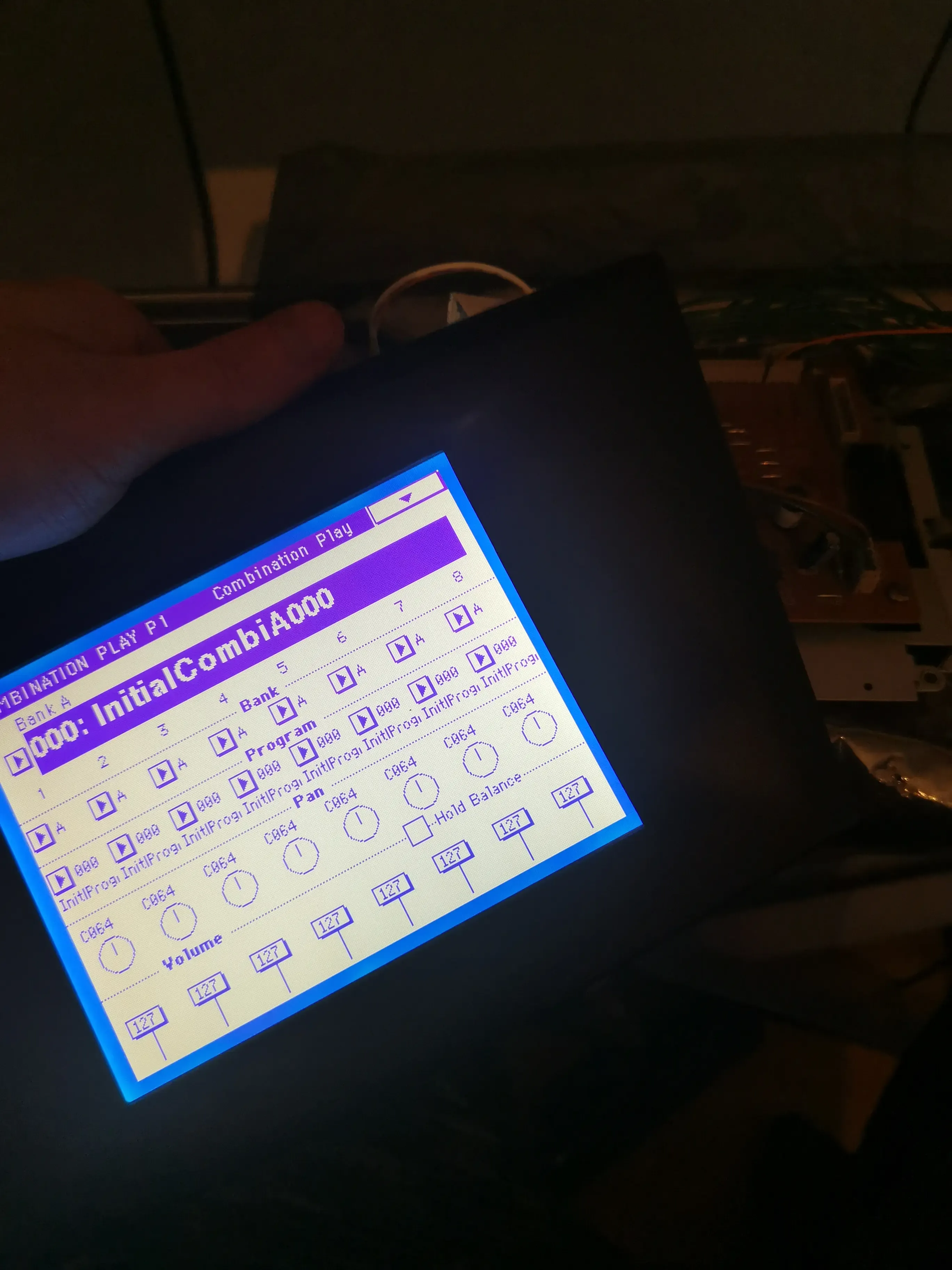 Keys reinstalled and the new display backlight