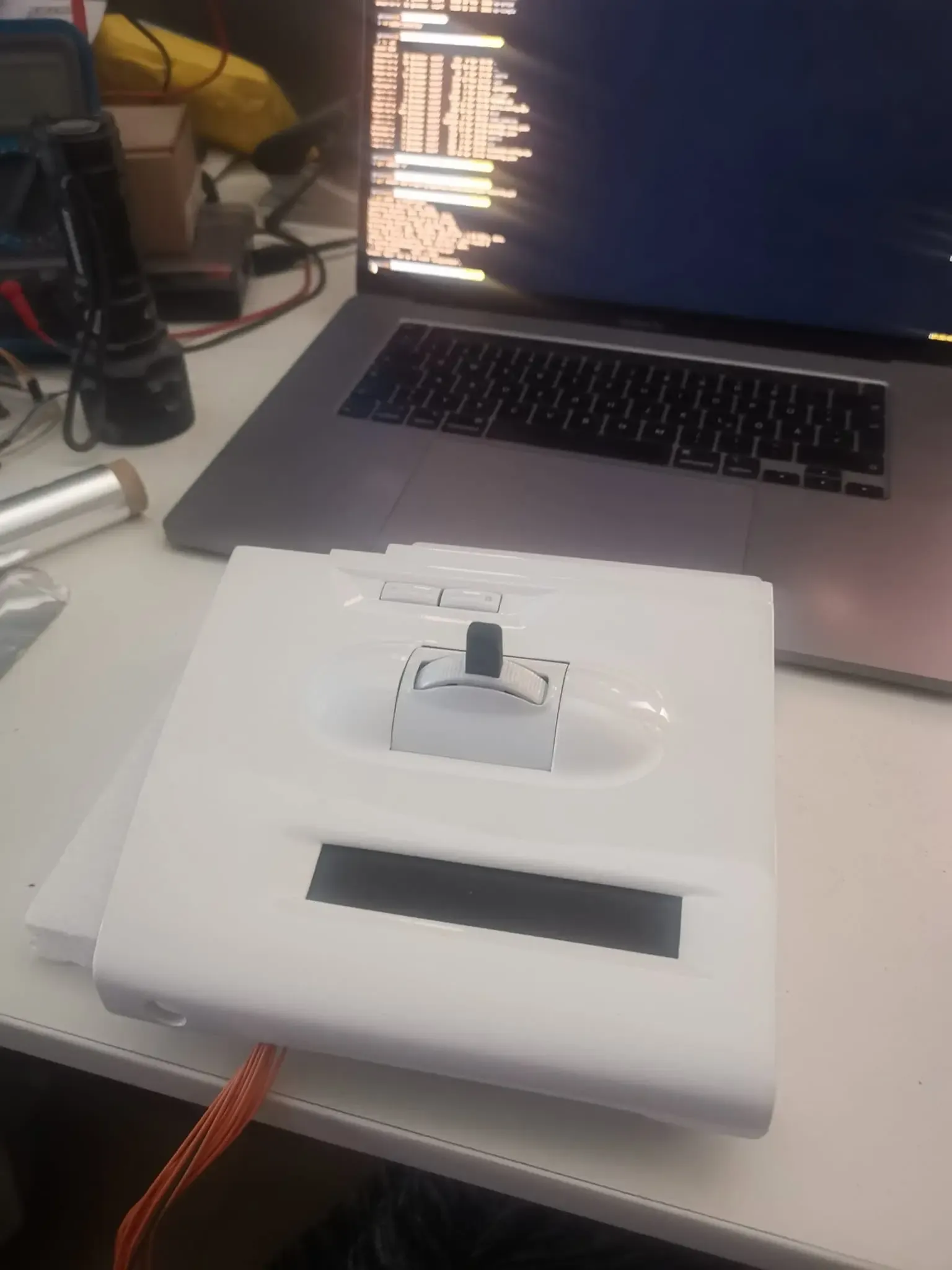 The white joystick panel